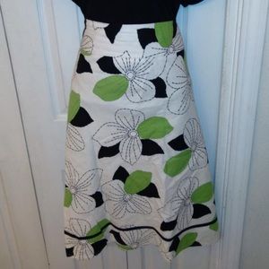 Simple floral midi skirt